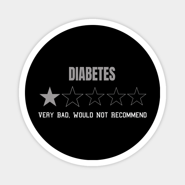 Diabetes Very Bad Would Not Recommend One Star Rating Magnet by MerchAndrey